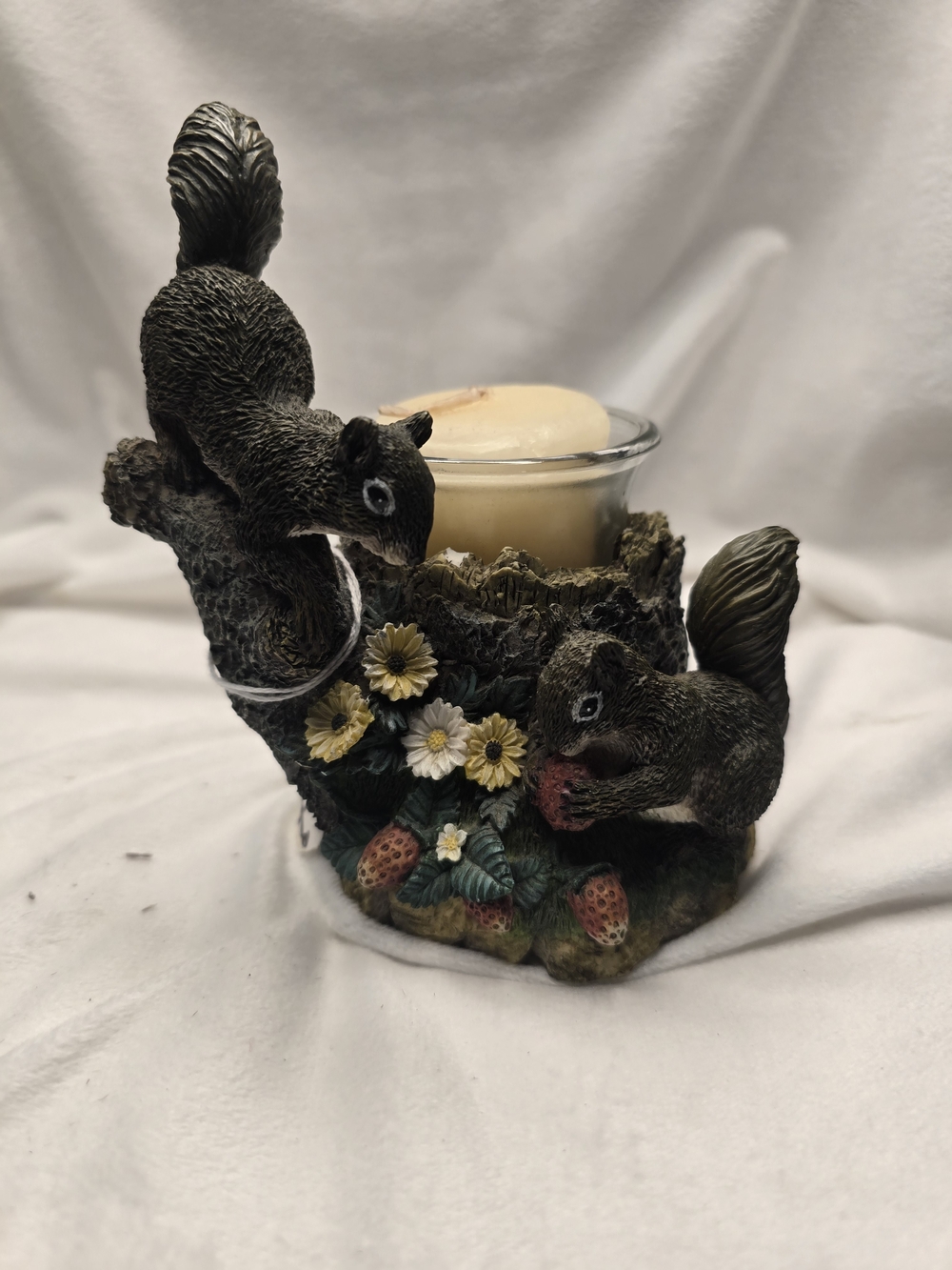 Decorative Squirrel Tealight Candle Holder - Brown